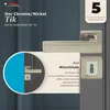 A marketing image showcasing a door handle set with descriptive text and warranty information. Produktbild-Vorschau