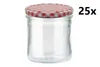 A single glass jar with a red and white checkered lid, with text indicating a quantity of 25. Náhľad obrázku produktu