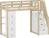 Sweiko Lit surélevé 90 x 200 cm avec tiroirs de rangement, Voir les images du produit 12