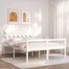 vidaXL Seniorenbett mit Kopfteil 140x200 cm Weiß Massivholz Produktbild-Vorschau 2