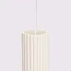 Moderne beige runde Pendelleuchte Ø20cm drei Wellrohre für Produktbild-Vorschau 26