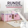 Homestyle4u Hochbett 90x200 Rutsche Lattenrost Vorhang Rosa Produktbild-Vorschau 5