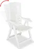 vidaXL Sedie da giardino regolabili 2 pz. Plastica Bianco Anteprima dell’immagine prodotto 1