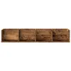 A long, narrow, four-compartment shelf made of wood-look material, presented against a white background. Produktbild-Vorschau