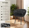 Set de chaises de salle à manger Astano velours design noué Voir les images du produit 2
