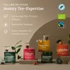 A collage showcasing different flavors of Avoury tea pods with their respective packaging and brief descriptions of their features. Produktbild-Vorschau