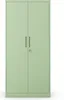 A light green metal cabinet with two doors and two handles is shown against a white background. Anteprima dell’immagine prodotto