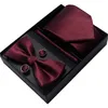 4 in 1 Set Herren Fliege Krawatte Einstecktuch mit Produktbild-Vorschau 1