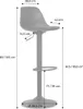 A diagram showing the dimensions of a bar stool. Anteprima dell’immagine prodotto