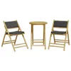 3-tlg. Bistro-Set Klappbar mit Kissen Bambus Produktbild-Vorschau 4