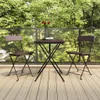 vidaXL Chaises de bistrot 2 pcs. Pliable Marron Poly rotin Voir les images du produit 2