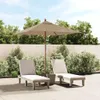 vidaXL Slunečník s dřevěným stožárem Taupe 198x198x231 cm Náhled obrázku produktu 2