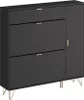 Armadio per le scarpe Vicco Helge Nero 108 x 107.5 cm, Anteprima dell’immagine prodotto 1