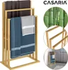 CASARIA® Handtuchständer Bambus 82x40x24cm 3 Bambusstangen Produktbild-Vorschau 3