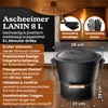 BLACK OAK Ascheeimer LANIN 8L – schwarz mit Deckel, hellem Produktbild-Vorschau 2