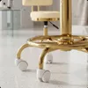 Kosmetický taburet s opierkou, biela otočná kadernícka Náhľad obrázku produktu 7