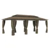 vidaXL Pavillon mit Vorhängen 600x298x270 cm Taupe 180 g/m² Produktbild-Vorschau 7