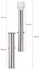 Two cylindrical metal poles of different heights, one with a white cap on top, are shown against a white background with measurement lines and numbers indicating their dimensions. Podgląd zdjęcia produktu