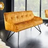 Design Bank EUPHORIA 156cm senfgelb Samt im Retrostil mit Produktbild-Vorschau 1