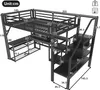A diagram of a loft bed with a desk and storage stairs, showing dimensions. Anteprima dell’immagine prodotto