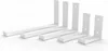 Several white shelf brackets are arranged in a line on a white background. Produktbild-Vorschau