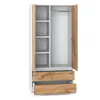 STIV Möbel | Kleiderschrank Weiß Matt/Eiche Wotan 90x50x180 Produktbild-Vorschau 2
