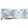A white graphics card with three fans and RGB lighting. Náhled obrázku produktu