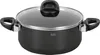 A studio shot of a black pot with a glass lid and black handles. Náhled obrázku produktu