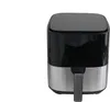 A black and silver air fryer is shown against a white background. Produktbild-Vorschau