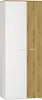 A two-door wardrobe with one white door and one wood-effect door. Náhled obrázku produktu