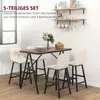 HOMCOM Bartisch mit Barhocker Set, Küchentisch, 5-teilig Produktbild-Vorschau 4