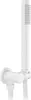 A white shower head and hose assembly mounted on a white background. Náhľad obrázku produktu
