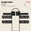A product image showcasing black door handles with descriptive text and icons highlighting features. Produktbild-Vorschau