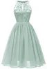 Damen Vintage Neckholder Floral Spitze Hi-Lo Rückenfrei Produktbild-Vorschau 1