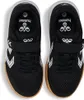 A top-down view of a pair of black and white children's sneakers. Produktbild-Vorschau