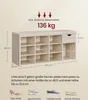 A diagram of a shoe cabinet with dimensions and weight capacity. Produktbild-Vorschau
