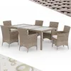 CASARIA® Salon de jardin 6 personnes polyrotin beige Voir les images du produit 1