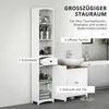 HOMCOM Hochschrank Überbauschrank Badregal Badschrank Produktbild-Vorschau 4