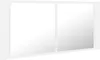 A white cabinet with two mirrored doors. Anteprima dell’immagine prodotto