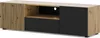 A modern TV stand with a combination of wood-tone and matte black finishes. Náhled obrázku produktu