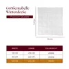 A size chart for a winter duvet with a diagram of a duvet and a table of dimensions and weights. Produktbild-Vorschau
