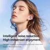 A woman wearing earbuds, with text overlays. Produktbild-Vorschau