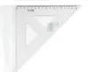 A transparent triangular ruler with a ruler scale printed on its top edge. Náhľad obrázku produktu