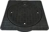 A black square manhole cover with a circular opening in the center, set against a white background. Náhľad obrázku produktu