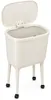 WELLHAUS Muelleimer Slim Beige mit Deckel Klick Rollen und Produktbild-Vorschau 8