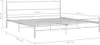 A white metal bed frame with dimensions indicated by measurement lines and text. Anteprima dell’immagine prodotto
