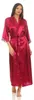 Damen langes Kimono Seidenrobe Morgenmantel; Pupur-Magenta Produktbild-Vorschau 1