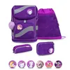 Belmil Smarty ergonomisches Schulranzen Set 5-teilig "Purple Sky" mit Brustgurt, Hüftgurt, Magnetver