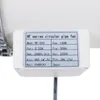 A close-up view of a label on a white fan unit, detailing its specifications. Náhled obrázku produktu
