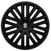 A black Sparco wheel cover with a central Sparco logo. Produktbild-Vorschau